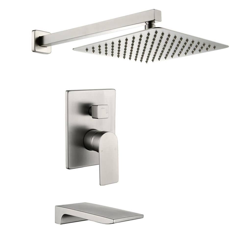 Single-Handle 1-Spray Tub and Shower Faucet in Brushed Nickel (Valve Included) price history on PriceWatchPro