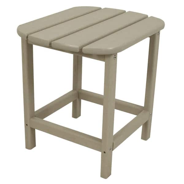 POLYWOOD South Beach 18 in. Sand Patio Side Table