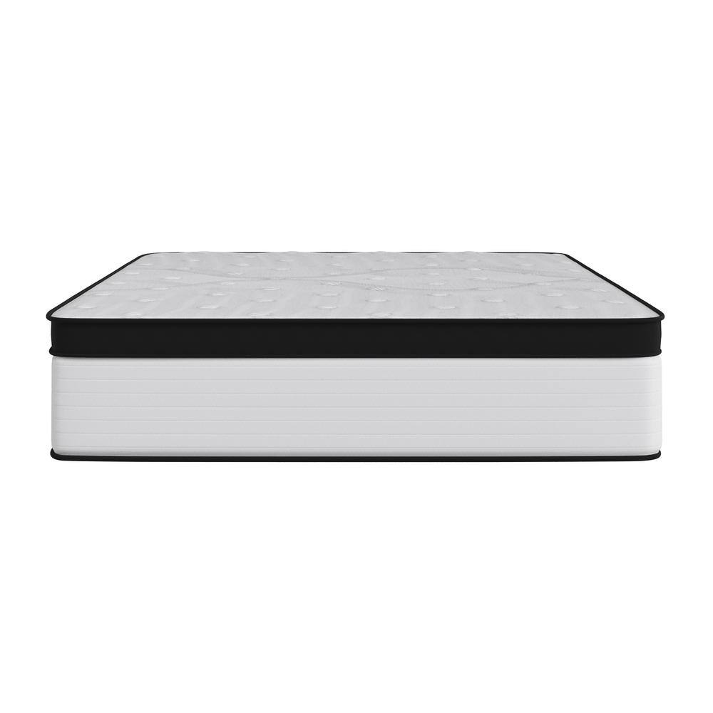 Full 12" Black and White Innerspring Adjustable Mattress