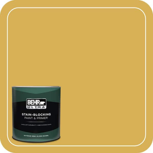 BEHR ULTRA 1 qt. #370D-6 Golden Cricket Semi-Gloss Enamel Exterior Paint & Primer
