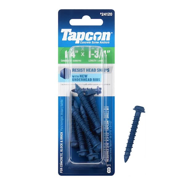 Tapcon 1/4 in. x 1-3/4 in. Hex-Washer-Head Concrete Anchors (8-Pack)