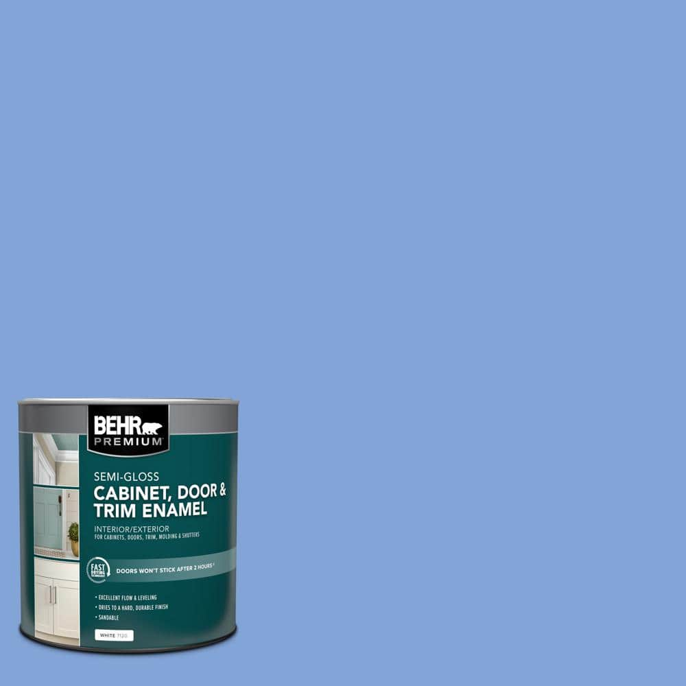 BEHR PREMIUM 1 qt. #P530-4 Periwinkle Semi-Gloss Enamel Interior ...