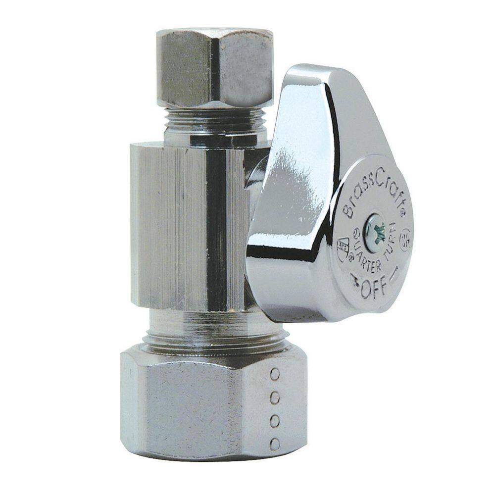 1/4 in. Nom Comp Inlet x 3/8 in. OD Comp Outlet Brass 1/4-Turn Angle Stop price history on PriceWatchPro