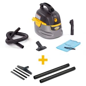 2.5 Gal. 1.75 Peak HP Small Shop Vacuum Wet Dry Vac with Filter Bag, Hose, Attachments, Wands and Floor Nozzle HD2025C