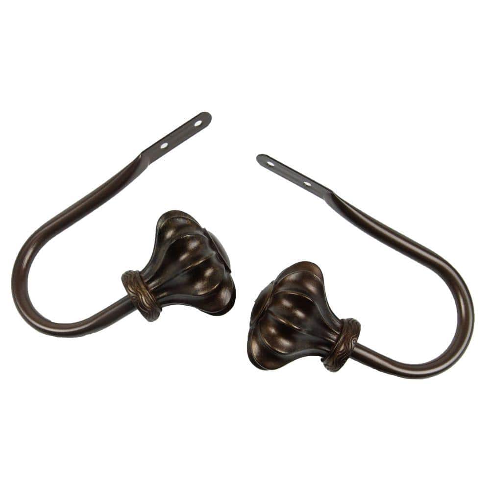 Flair Decorative Cocoa Nickel Hook Curtain Holdback (Set of 2) price history on PriceWatchPro