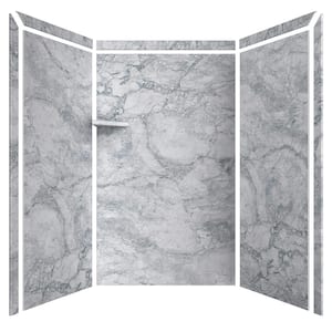 Elegance 36 in. x 48 in. x 80 in. 9-Piece Easy Up Adhesive Alcove Shower Wall Surround in Everest