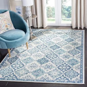 Brentwood Navy/Gray 4 ft. x 6 ft. Geometric Area Rug