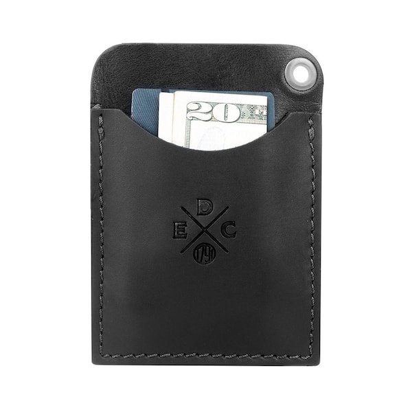 3.5 in. Standard Small Black Full-Grain Leather Tool Organizer