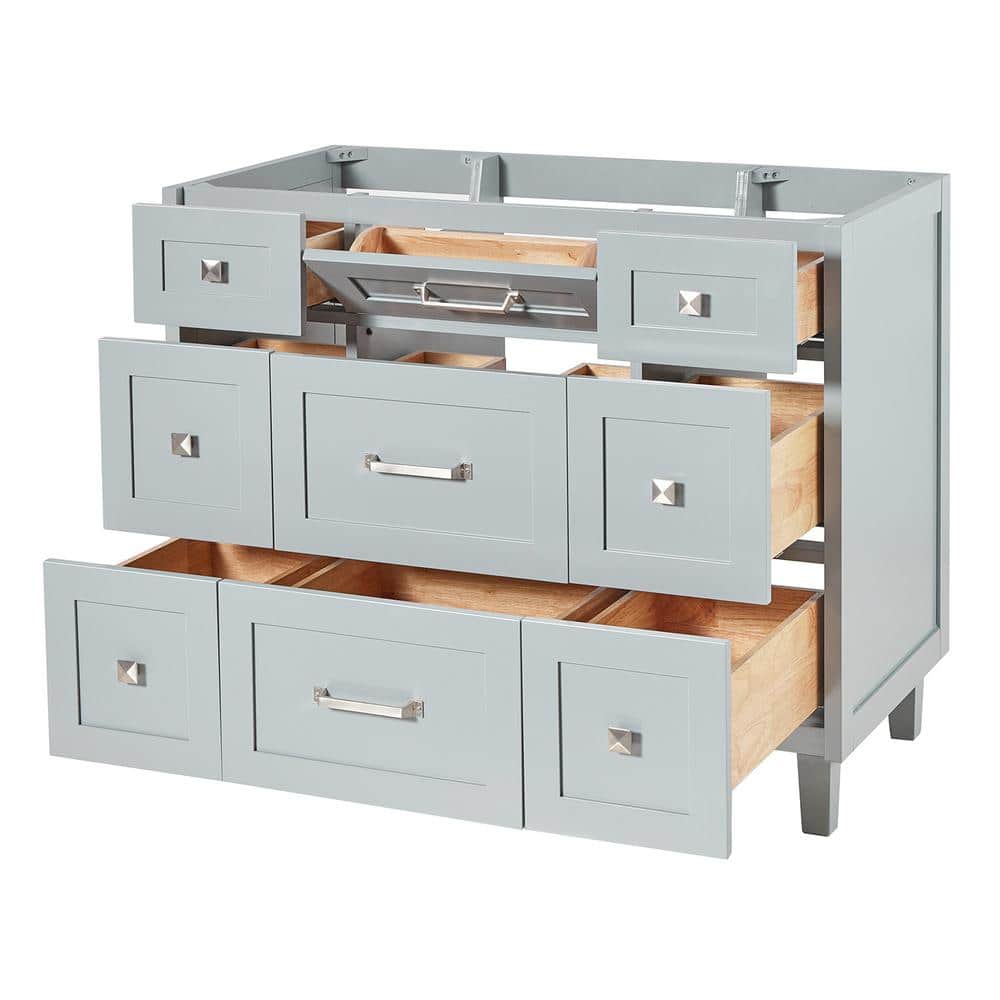 Monroe 42" Light Gray Wood Freestanding Vanity Cabinet