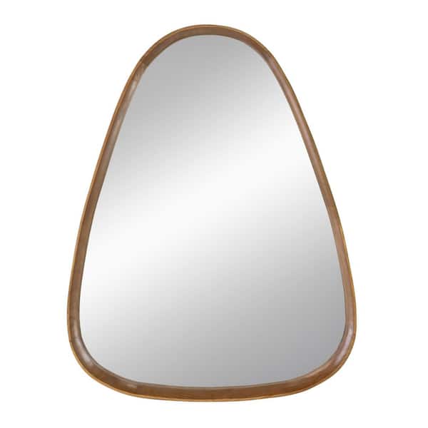 Unbranded Classic Brown 28.1 in W x 36.8 in. H Irrgeular Wood Framed Mirror