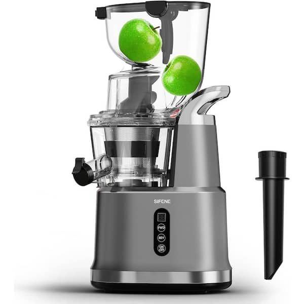 SIFENE Cold Press Juicer Machines, Big Mouth 83 mm Opening Whole Slow Masticating Juicer, High Yield, Non-BPA (Gray)