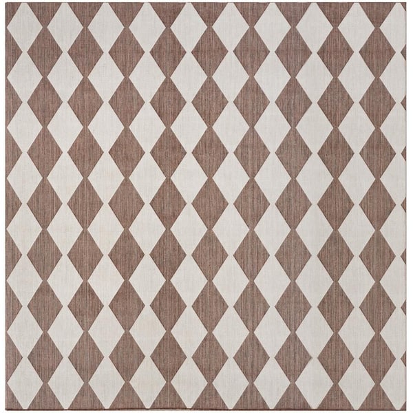 Positano Natural 10 ft. x 10 ft. Diamond Contemporary Square Area Rug