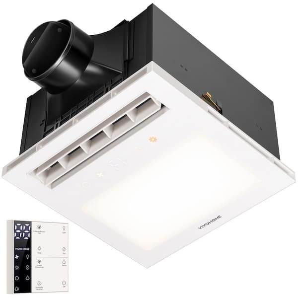 140 CFM Ceiling Bathroom Exhaust Fan with 1800W PTC Heater, LED Light, Humidity Sensor