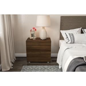 Madison 2-Drawer Dark Brown Nightstand 22 in. H x 24 in. W x 15.75 in. D