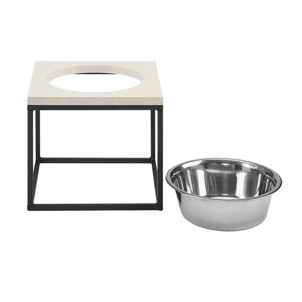 Dan Elevated Stainless Steel Pet Bowl with Wood Frame