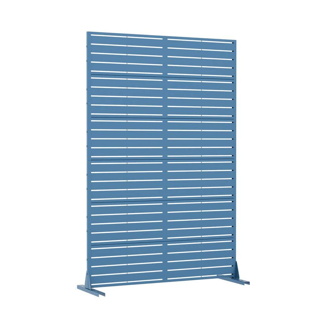 Outdoor Privacy Fence 47 in. L x 16 in. W x 72 in. H Blue Galvanized Steel Garden Privacy Screen price history on PriceWatchPro