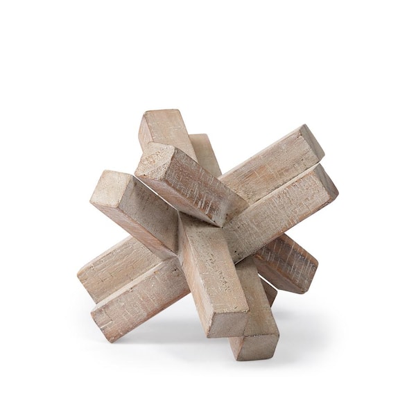 Vega II (Large) 7 in. L x 7 in. W Natural Wood Jack Object