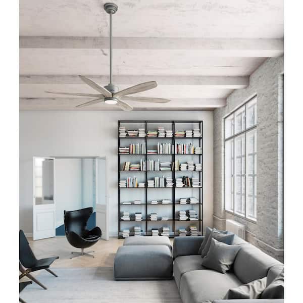 Rhinebeck 58 in. Integrated LED Indoor Matte Silver Ceiling Fan with Light Kit and Remote