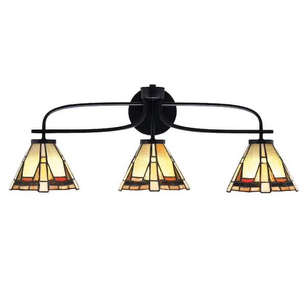 Unbranded Olympia 28.25 in. 3-Light Matte Black Vanity Light