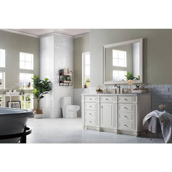 James Martin Vanities Bristol 60.0 in. W x 22.5 in. D x 32.8 in. H Single Bath Vanity Cabinet Without Top in Bright White