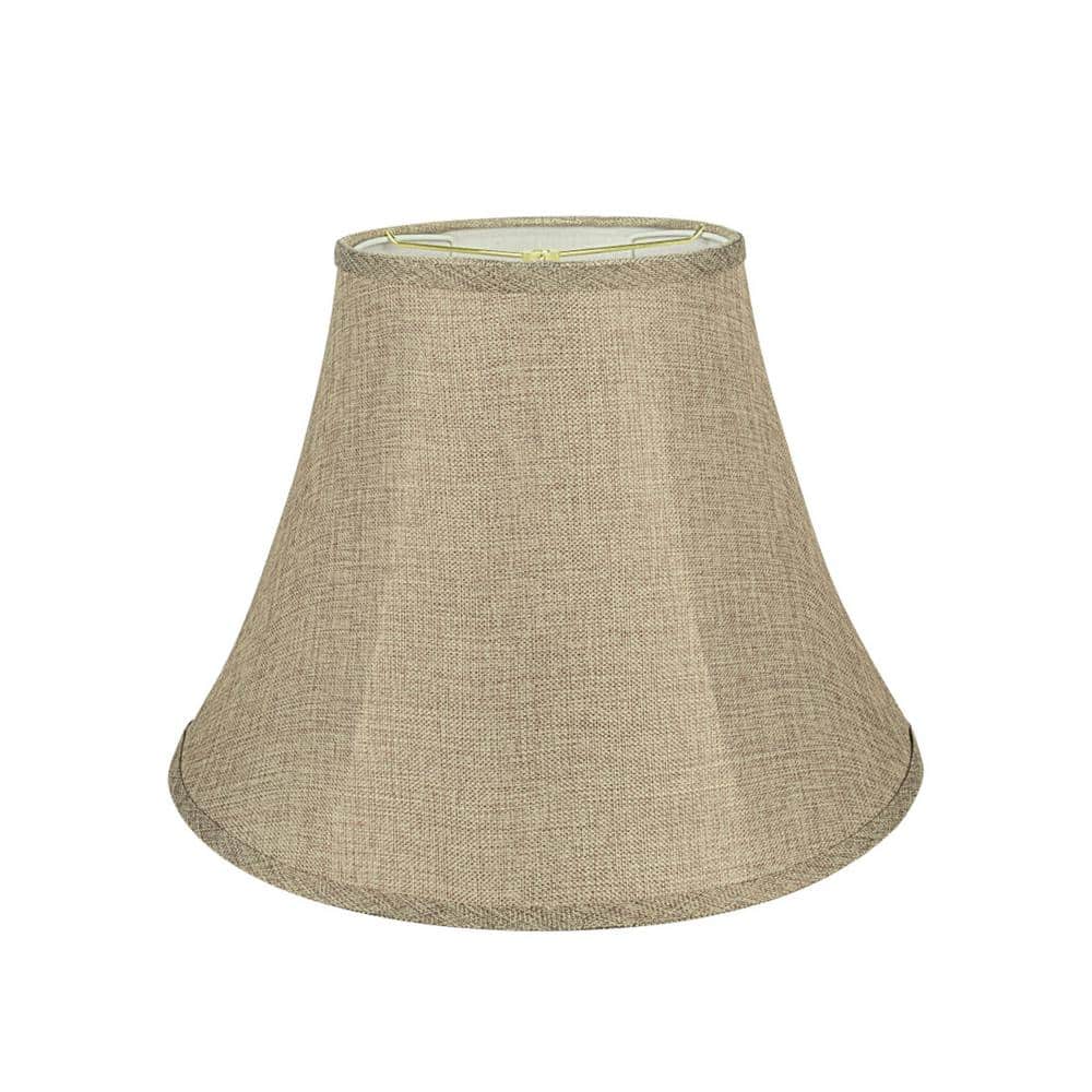 Natural Burlap Linen Bell Shaped Collapsible Lamp Shade, 18" Wide