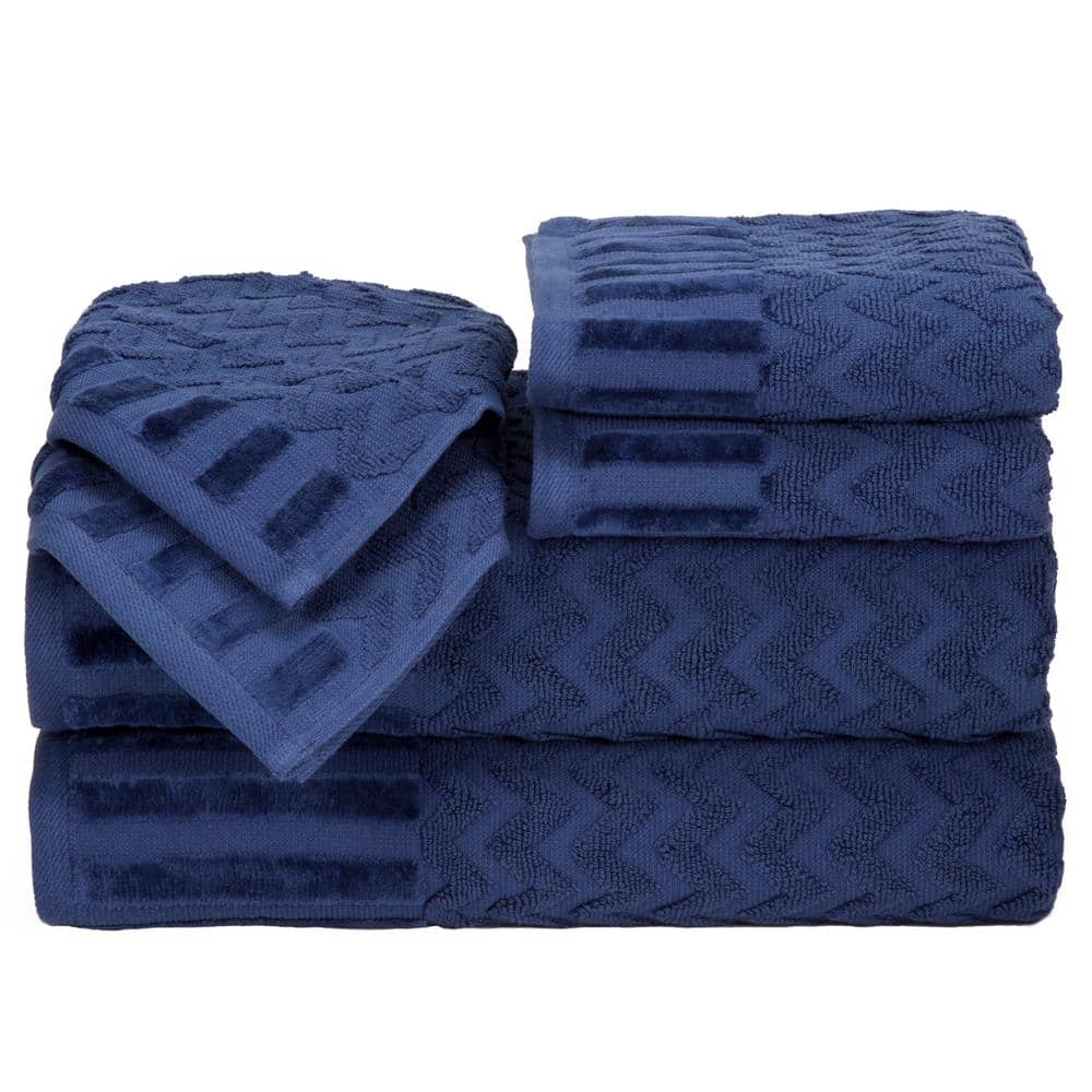 Blue Pack of 2 Large Bath Towels 100% Cotton 27x 55 Highly Absorbent Soft