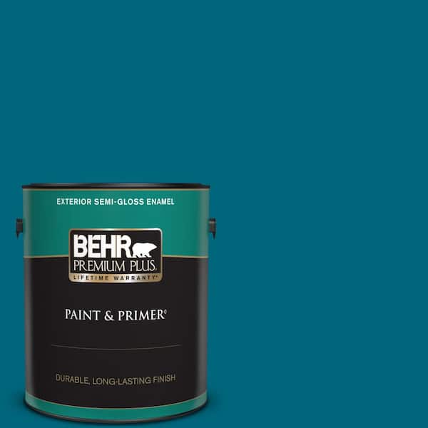BEHR PREMIUM PLUS 1 gal. #P480-7 Striking Semi-Gloss Enamel Exterior Paint & Primer