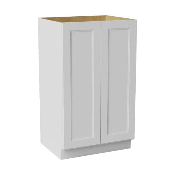 30 in. W x 24 in. D x 51 in. H Ready to Assemble Double Shaker Pantry Kitchen Cabinet in Newport White
