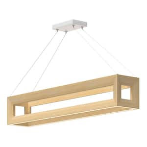 Morina 42 in. 1 Light 57-Watt White Oak Integrated LED Pendant Light