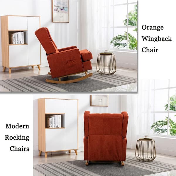 Overstuffed wingback online chair