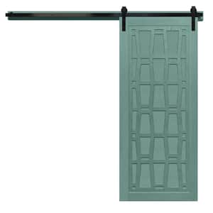 42 in. x 84 in. Whatever Daddy-O Caribbean Wood Sliding Barn Door with Hardware Kit in Black