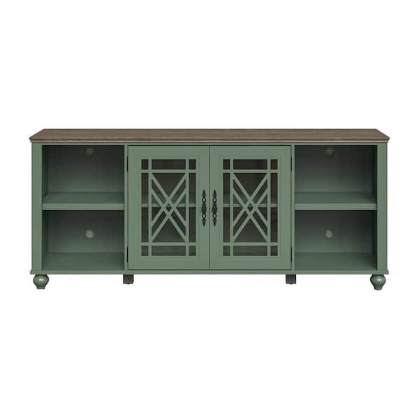 FESTIVO Elegant Green 70 in. TV Stand Fits TVs up to 80 in. to 85 in. with Open Storage