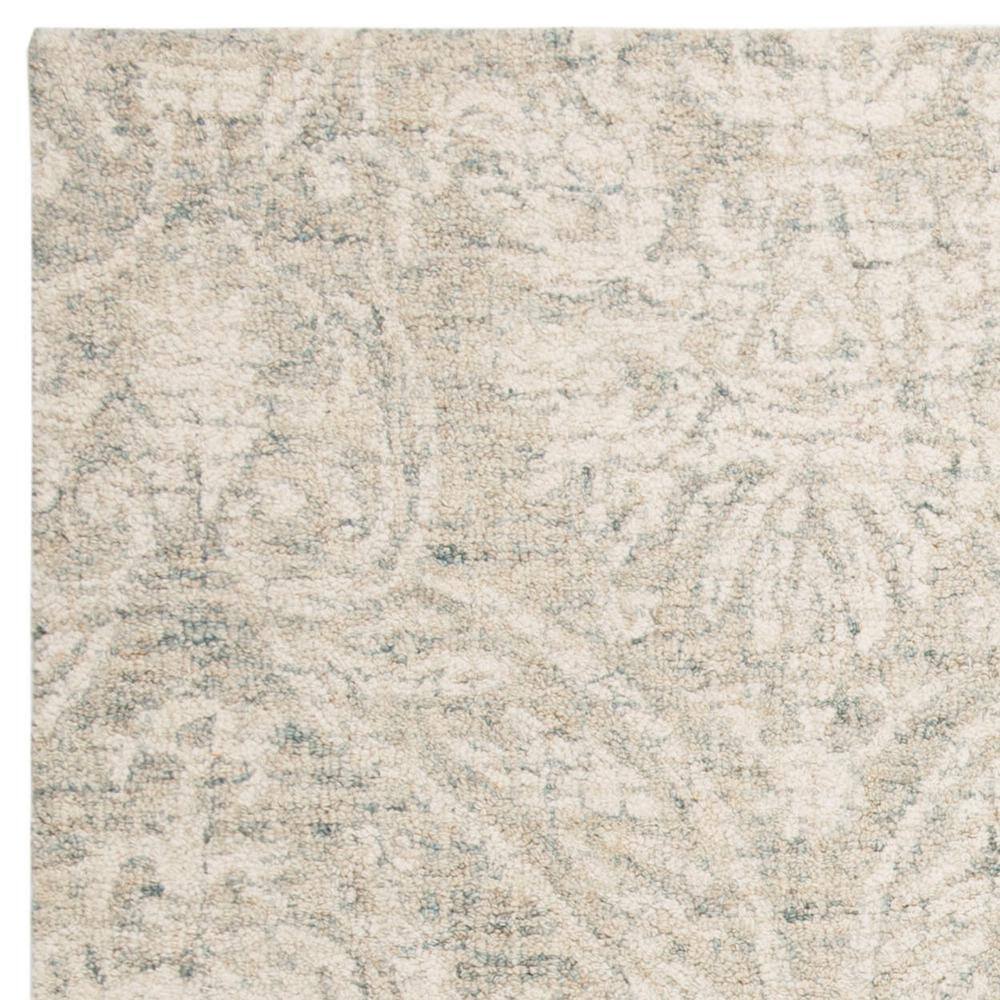 Handmade Gray Abstract Wool 6' x 6' Square Tufted Rug