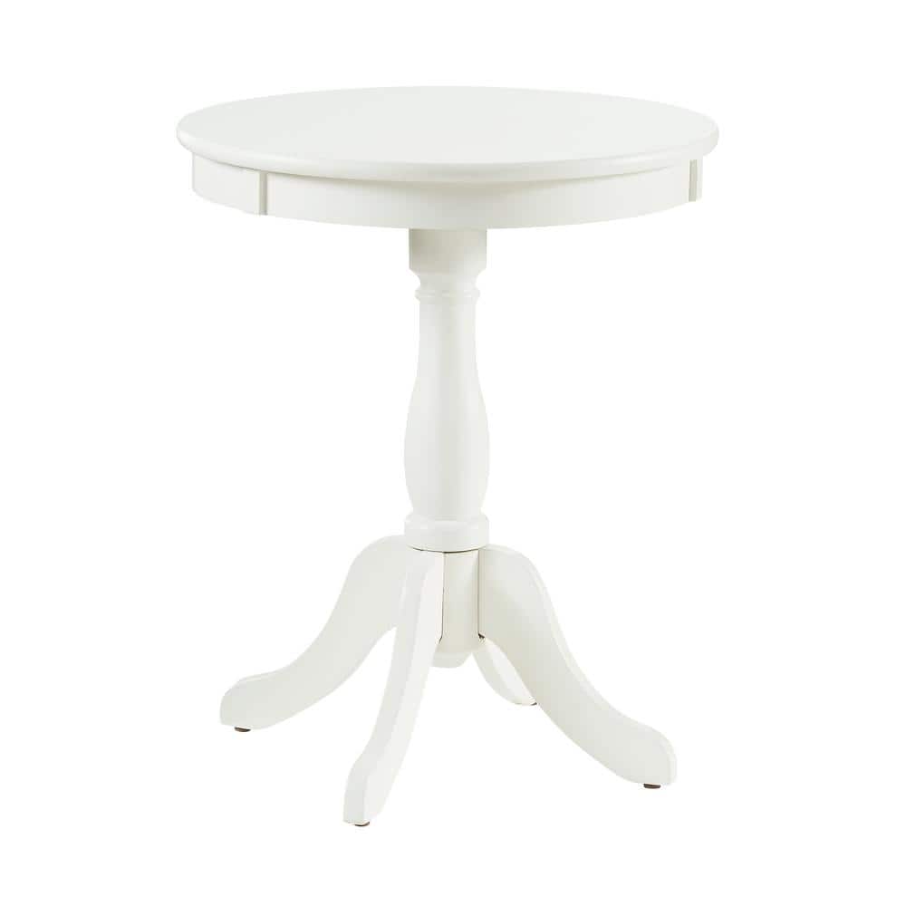 Powell Company Palmer 18 in. W x 18 in. D x 22 in. H White Round Wood End / Side Table