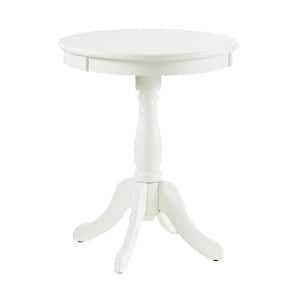 Palmer 18 in. W x 18 in. D x 22 in. H White Round Wood End / Side Table