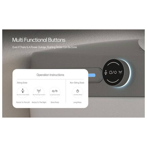 Unbranded - H2O Smart Tankless Elongated Bidet Toilet 1.0/1.28 GPF Dual Flush in White with Remote Control, and Heated Seat