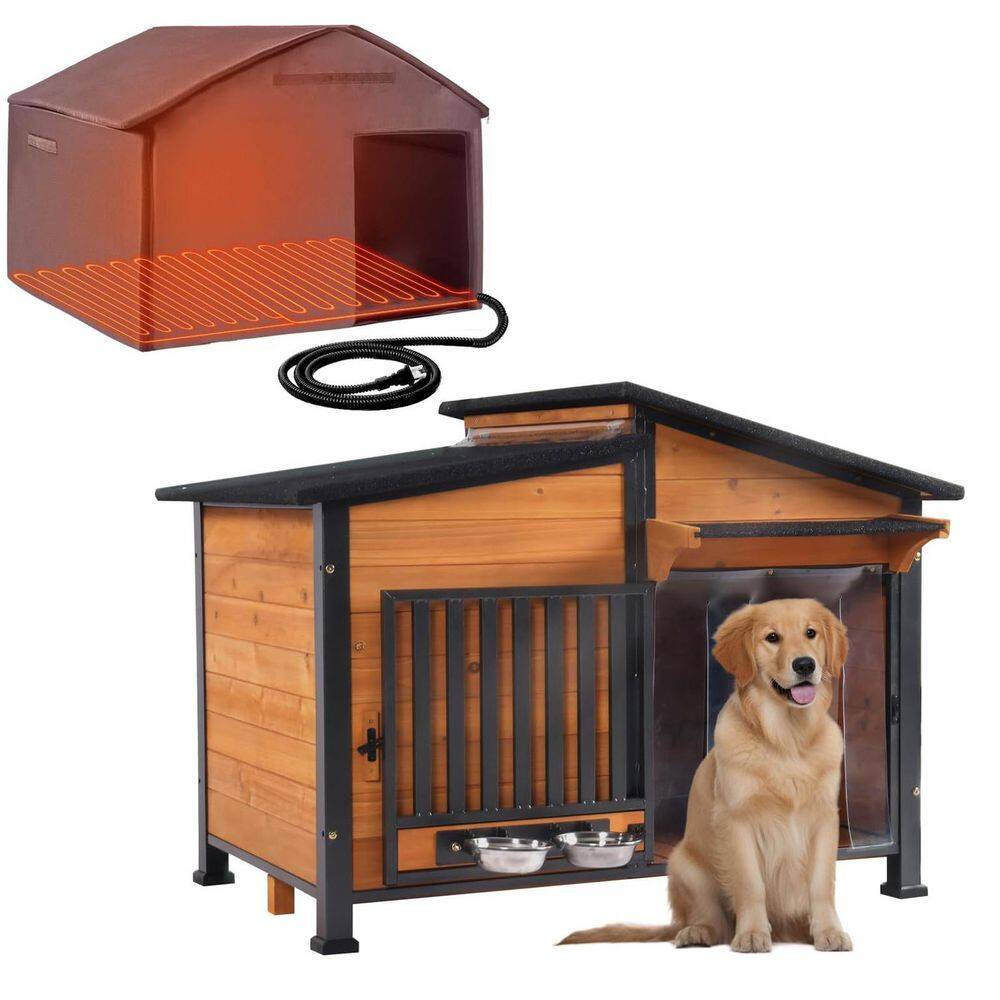 "55.9""L Heated Insulated Metal Frame Wooden Dog House" price history on PriceWatchPro