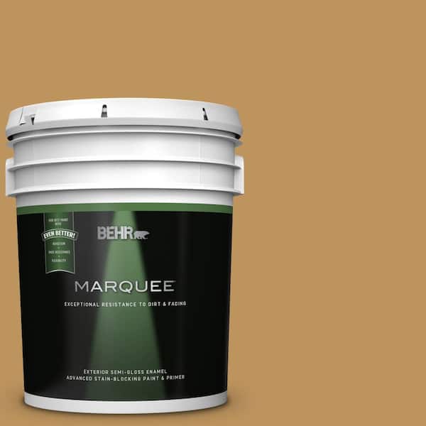 BEHR MARQUEE 5 gal. #UL160-3 Gold Torch Semi-Gloss Enamel Exterior Paint and Primer in One