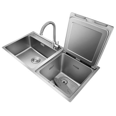 36 in. 2-In-1 In-Sink Dishwasher Combo with Waterproof Touchscreen in Stainless Steel