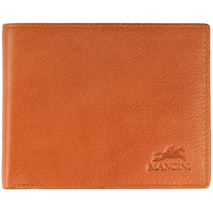 Bellagio Collection Cognac Leather Center Wing RFID Wallet