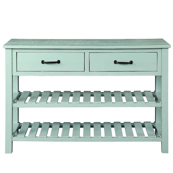 45 In Teal Standard Rectangle Wood, Teal Console Table With Drawers