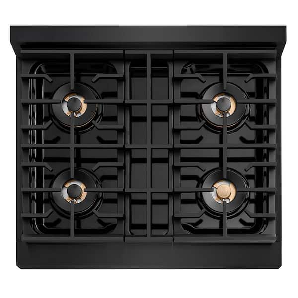 Autograph 30 in. Paramount Gas Rangetop with 4-Burner DuoPro Cooktop in Black Stainless and Champagne