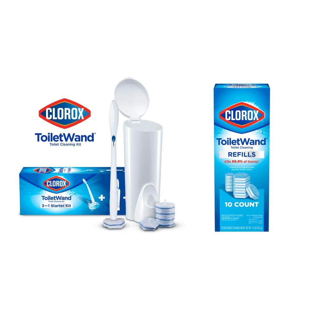 Clorox ToiletWand Disinfecting Disposable Toilet Cleaning System Storage  Caddy and 6 Disinfecting Refill Heads 4460003191 - The Home Depot