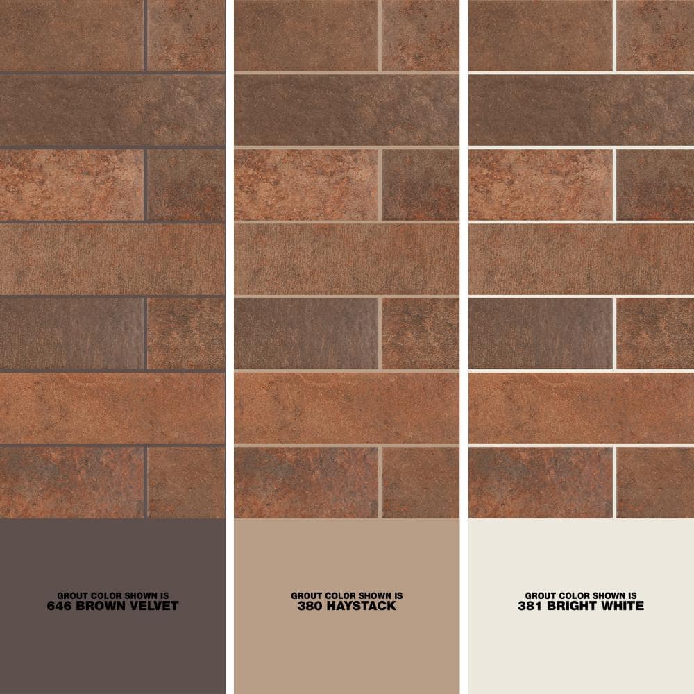 Terracotta Brown Ceramic Subway Wall & Floor Tile, 3" x 10"