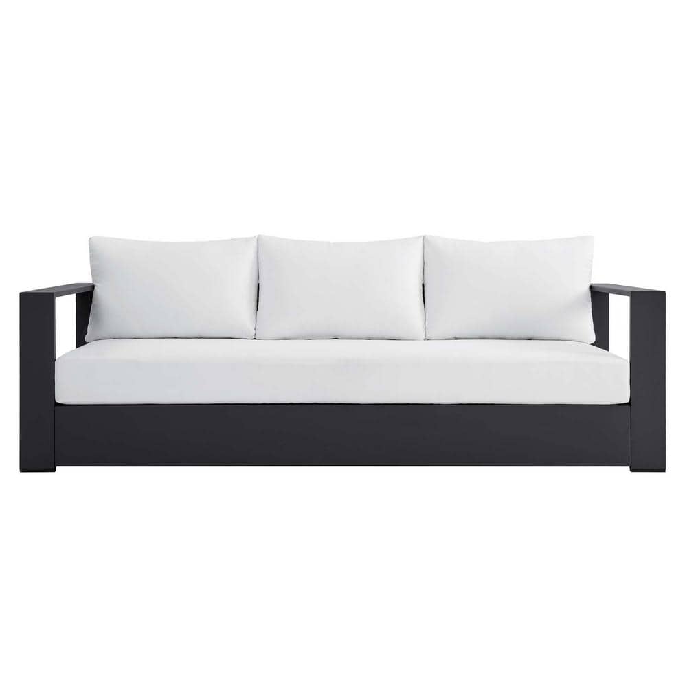 Tahoe Gray White Powder-Coated Aluminum Outdoor Sofa