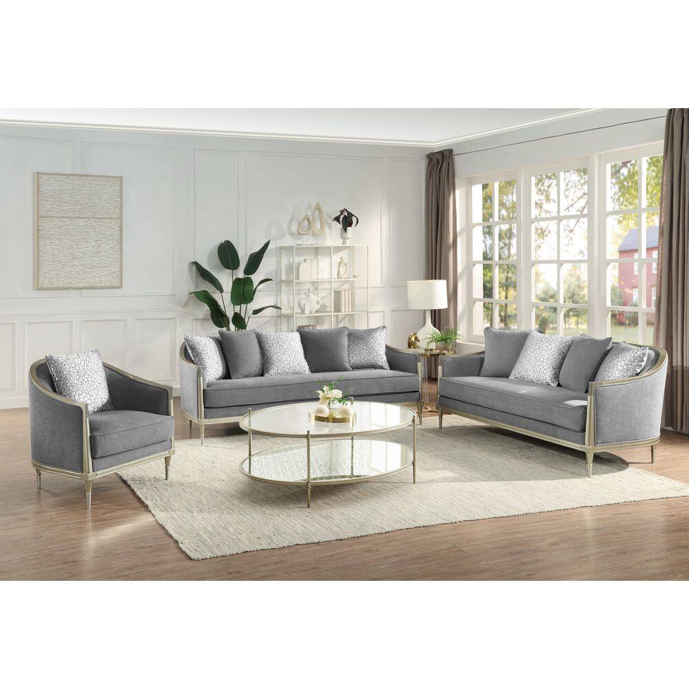 Acme Furniture Verity 87 in. Chenille Rectangle Slope Arm with 5