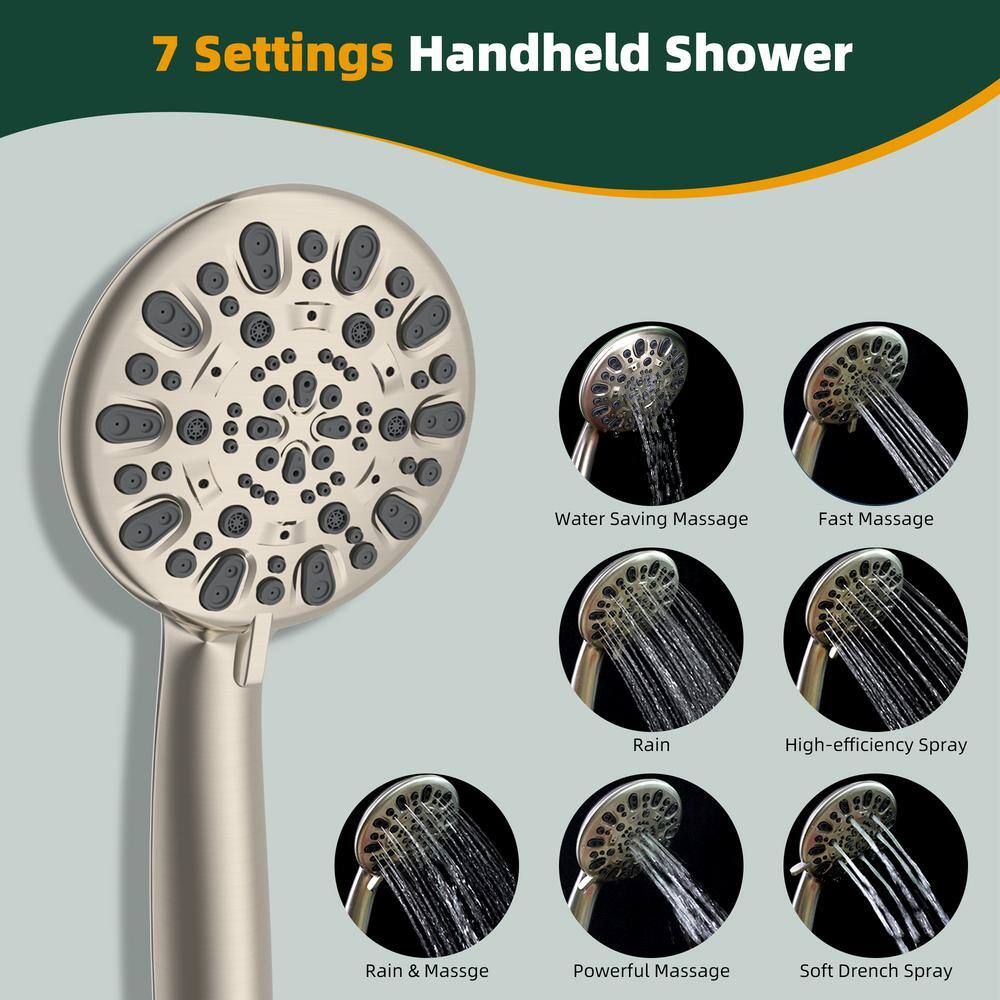 Brushed Nickel Dual Rainfall and Handheld Shower Head Combo