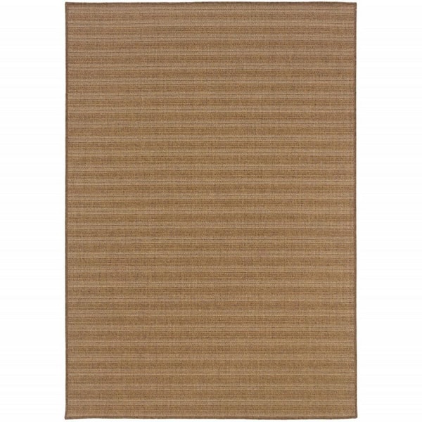 HomeRoots Tan 2 ft. x 4 ft. Loomed Polypropylene Rectangle Indoor/Outdoor Area Rug