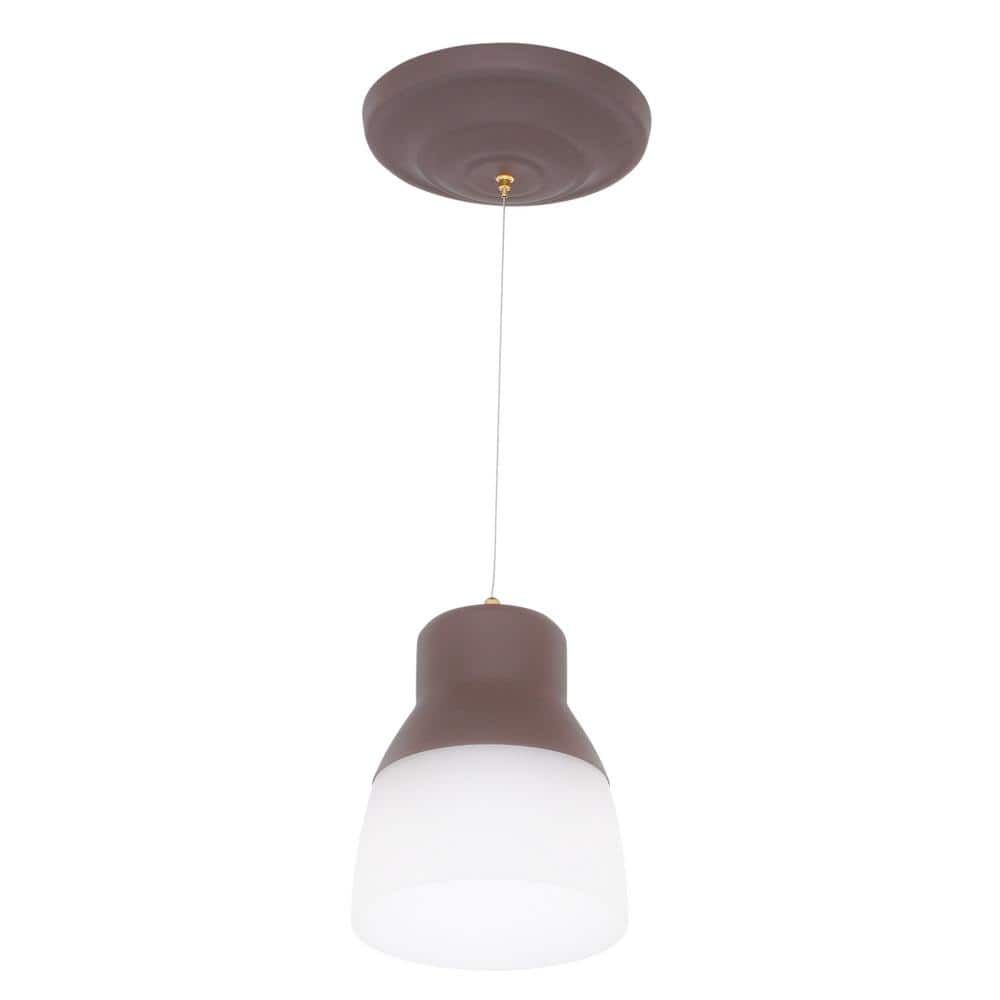 Bronze Mini Wireless LED Glass Pendant Light 10"