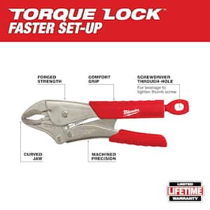 10 in. Torque Lock Curved Jaw Locking Pliers with Durable Grip